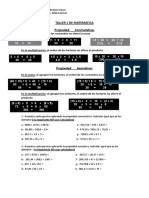 TALLER 1 DE MATEMATICA Propiedad Conmutativa