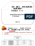 Subsistema de Organizacion Del Talento Humano PDF