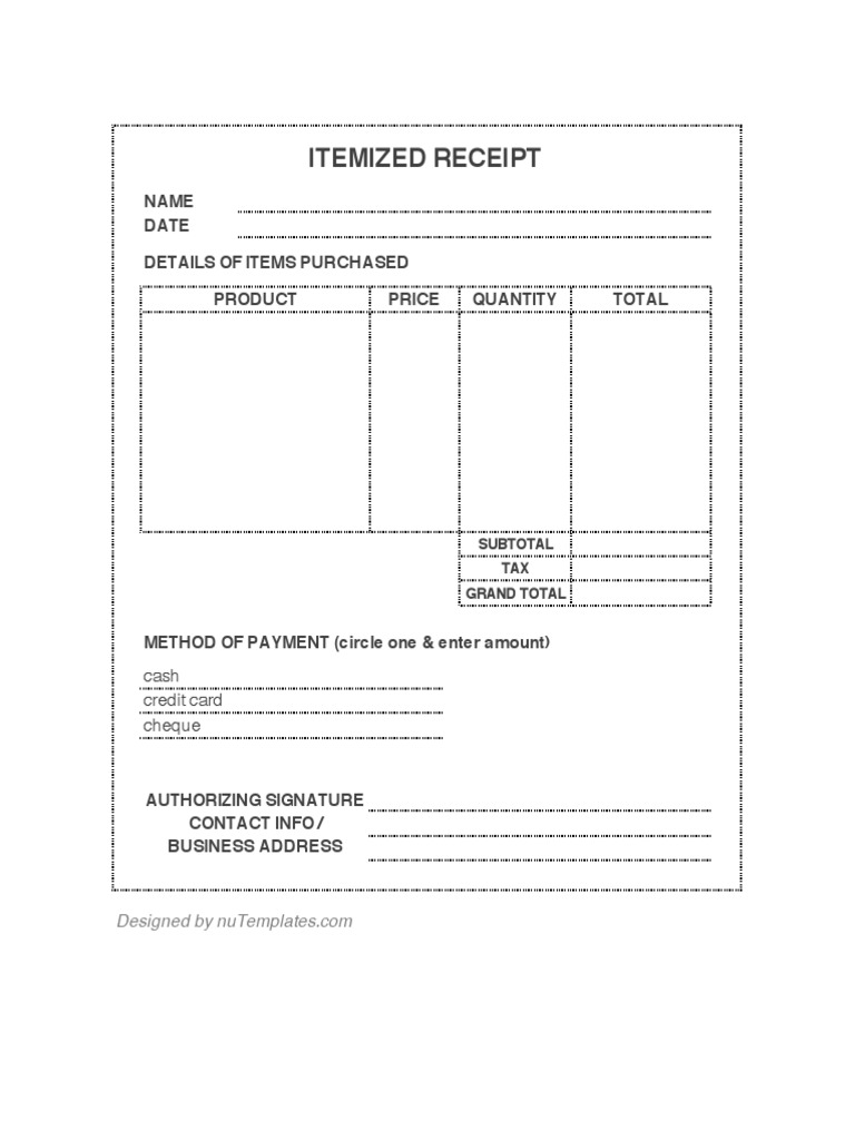 Sample Amazon Receipt