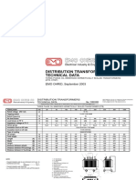 Distribution Transformers Technical Data: EMO OHRID, September 2003