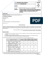 11° Taller 14. Matemáticas. Próspero