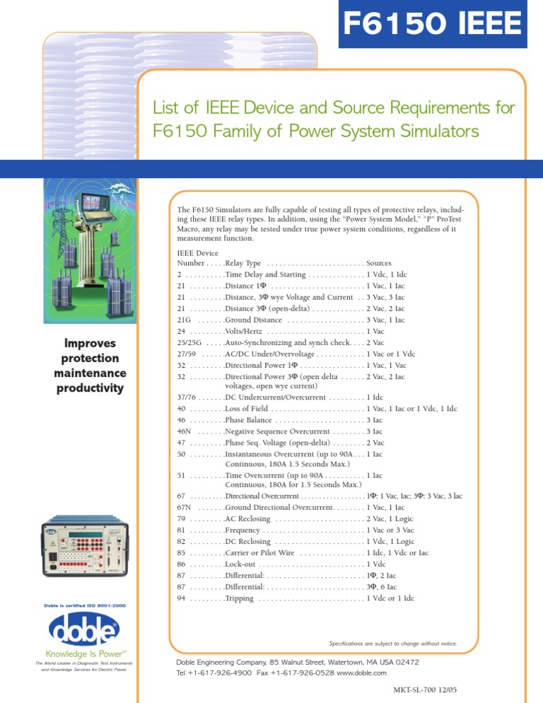 F6150 Ieee | PDF | Relay | Electrical Components