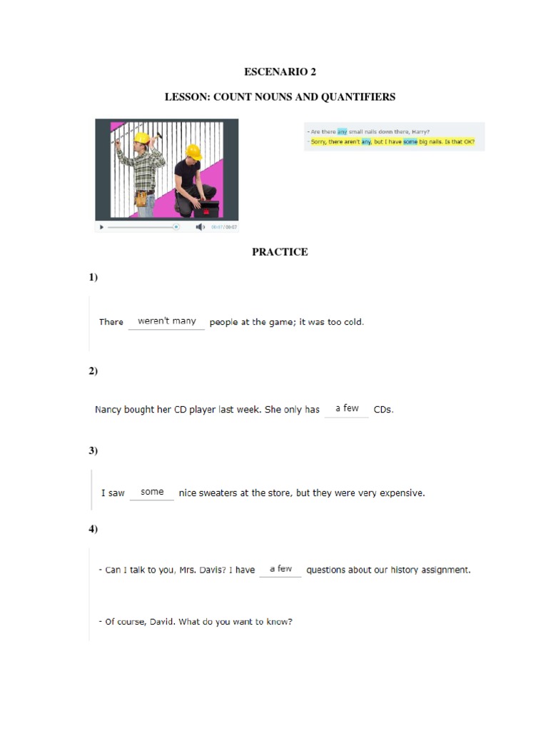 Count Nouns and Quantifiers | PDF | Science & Mathematics