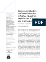 Epistemic (In) Justice and Decolonisation in Higher Education Experiences of A Crosssite Teaching Project