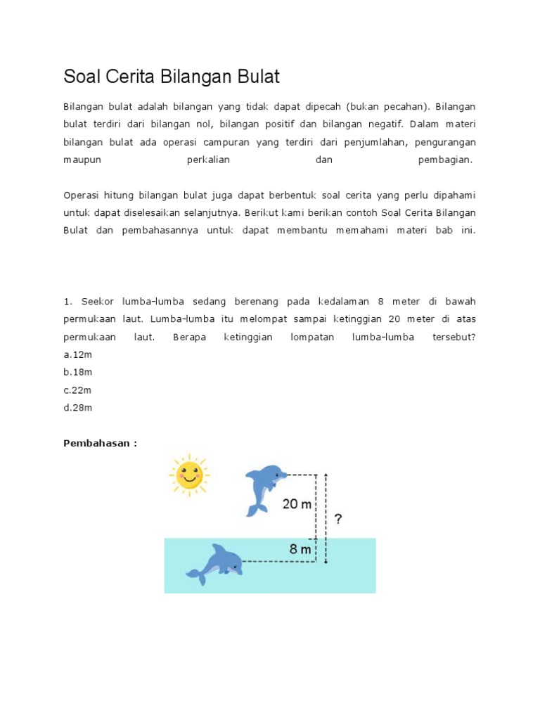 Soal Cerita Bilangan Bulat Pdf