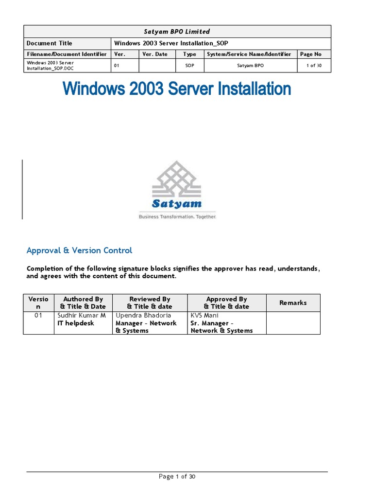 Windows Server 2003 Installation Guide | PDF | File System | Computer File