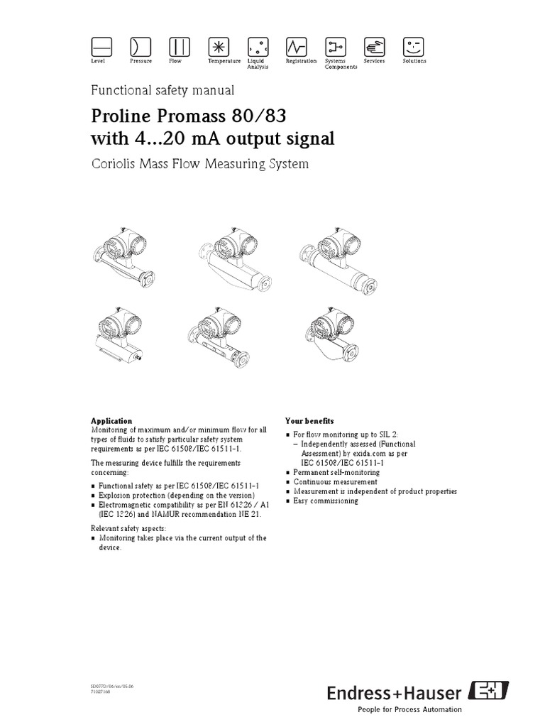 Promass 80/83 Functional Safety Manual | PDF | Electrical Engineering ...