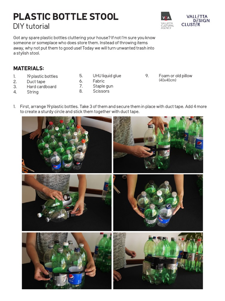 Plastic Bottle Stool: DIY Tutorial | PDF | Duct (Flow)