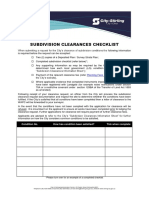 Subdivision Clearances Checklist