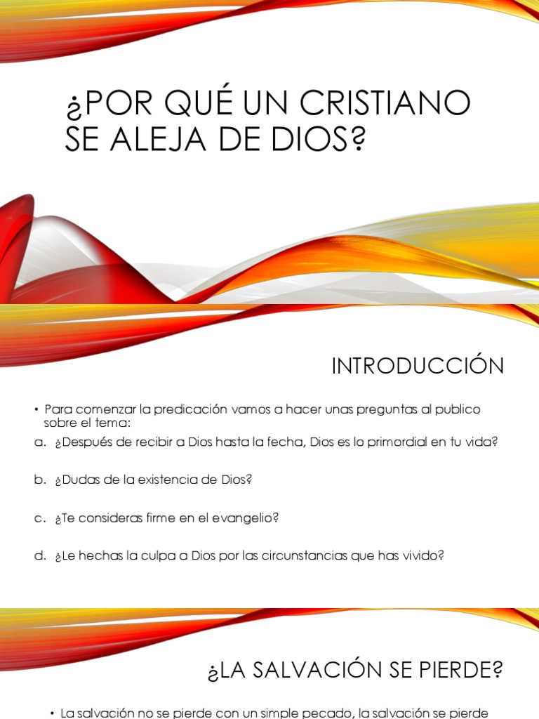 Razones por las que un cristiano se aleja de Dios | PDF | Salvación ...
