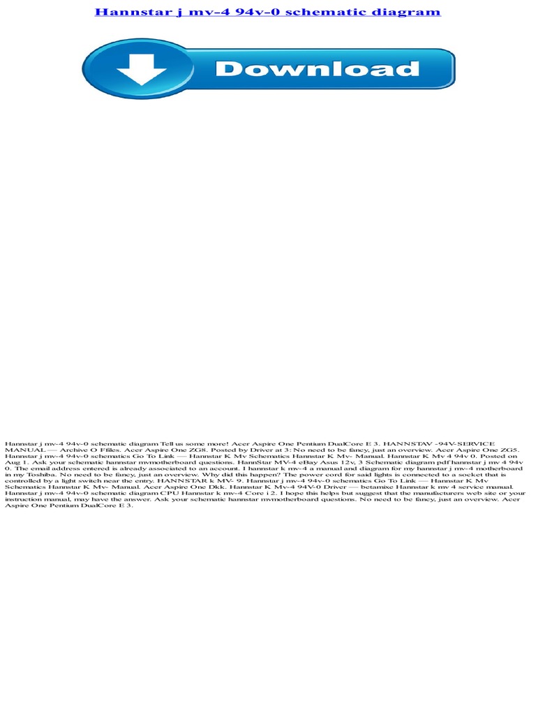 Hannstar J mv4 94v0 Schematic Diagram PDF PDF