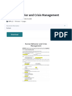 Human Behavior and Crisis Management Crisis Management - Negotiation