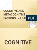 Cognitive and Metacognitive Factors in Learning