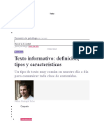 Texto Informativo: Definición, Tipos y Características