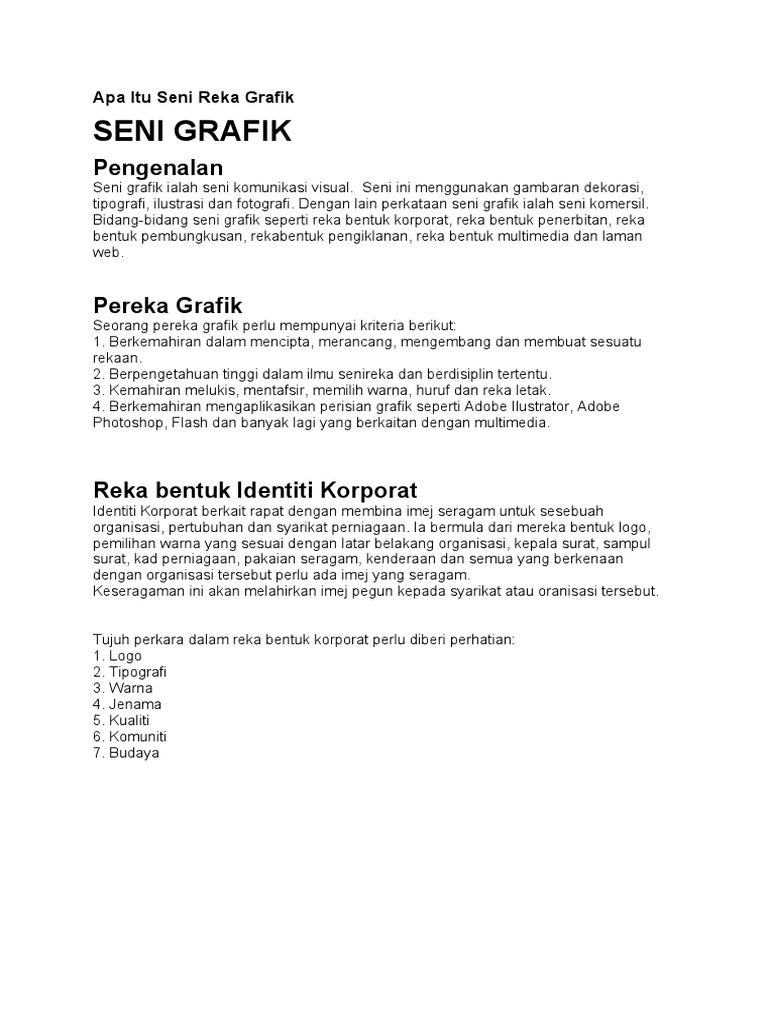 Apa Itu Seni Reka Grafik Pdf