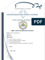 Gestión de recursos humanos en la Universidad San Pedro de Huaraz