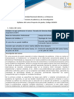 Syllabus Del Curso Proyecto de Grado