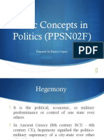 Basic Concepts in Politics (PPSN02F) : Prepared by Raizza Corpuz