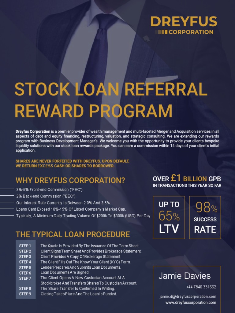Stock Loan Referral Reward Program Mr. Jamie Davies PDF | PDF | Loans ...