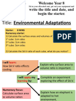 Year 8 Environmental Adaptations Starter