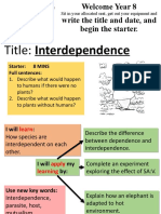 Title: Interdependence: Starter: 8 Mins Full Sentences