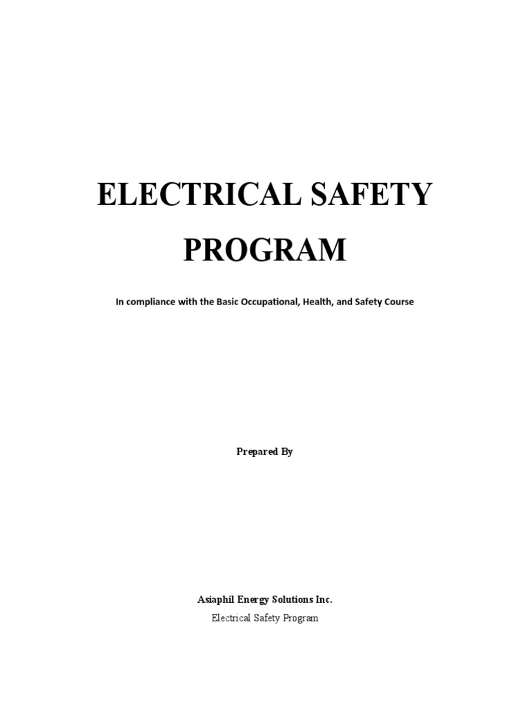 Electrical Safety Program in Compliance With The Basic Occupational
