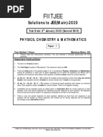 Fiitjee: Solutions To JEE (Main) - 2020