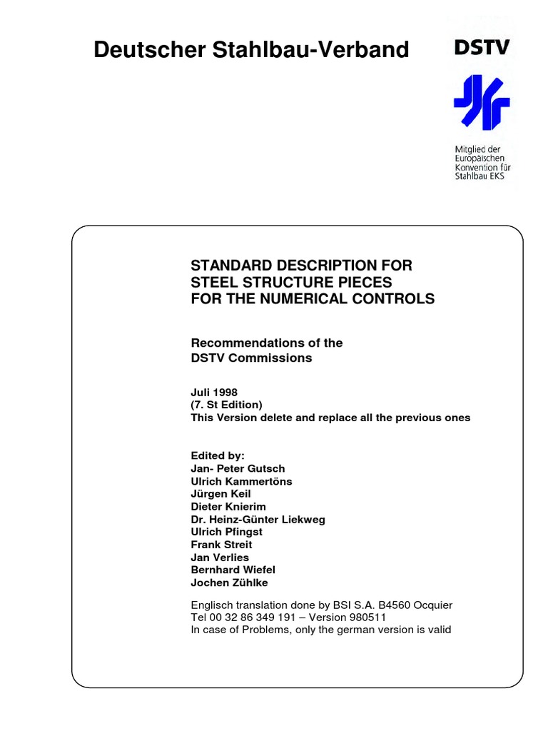DSTV Format VS7 PDF | PDF