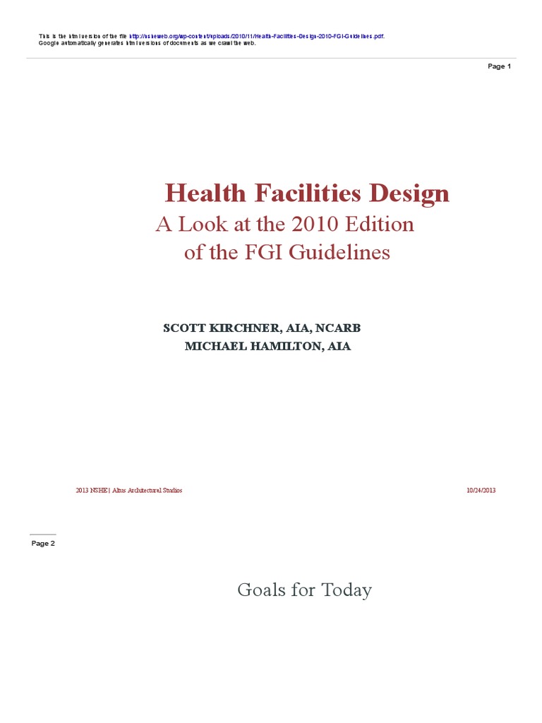 2010 FGI Guidelines for Health Facilities | PDF | Nature