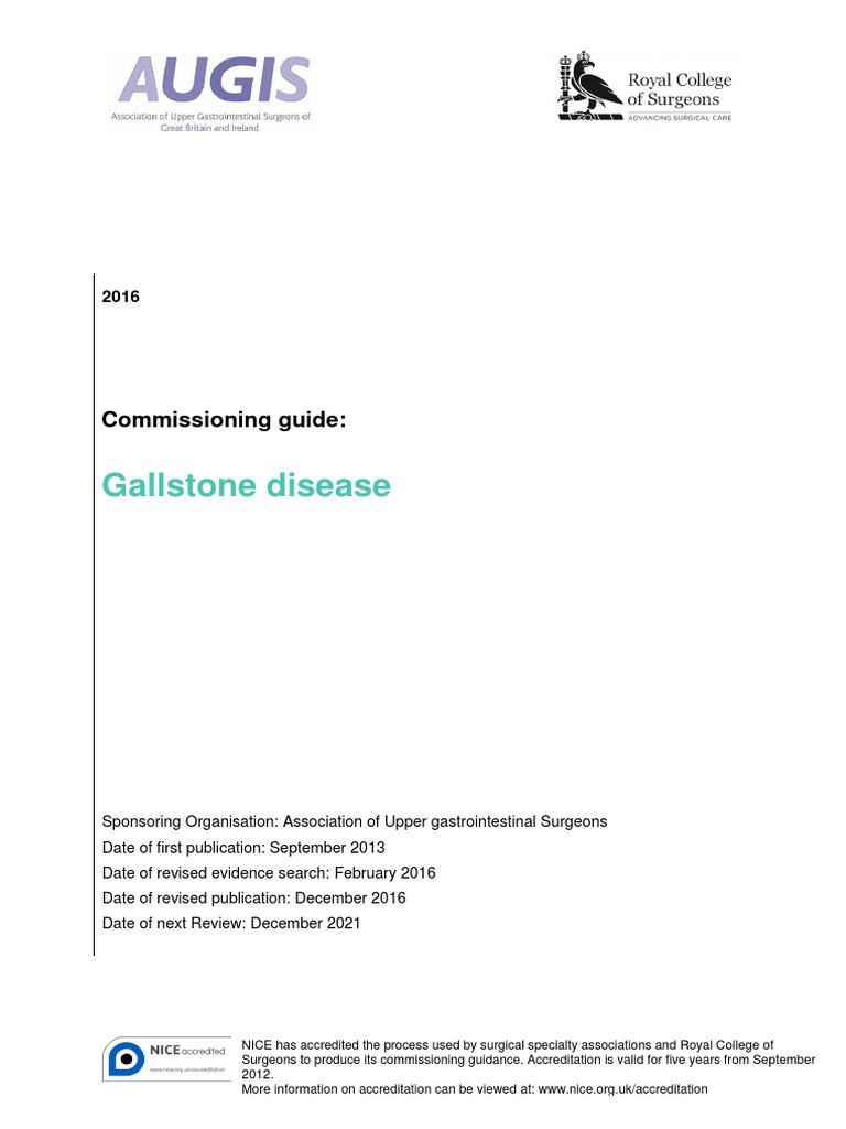 Gallstone Disease Commissioning Guide | PDF | Gallbladder | Exocrine System