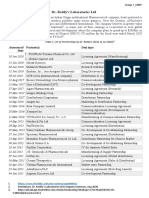 Dr. Reddy's Laboratories LTD: Partner(s) Deal Type