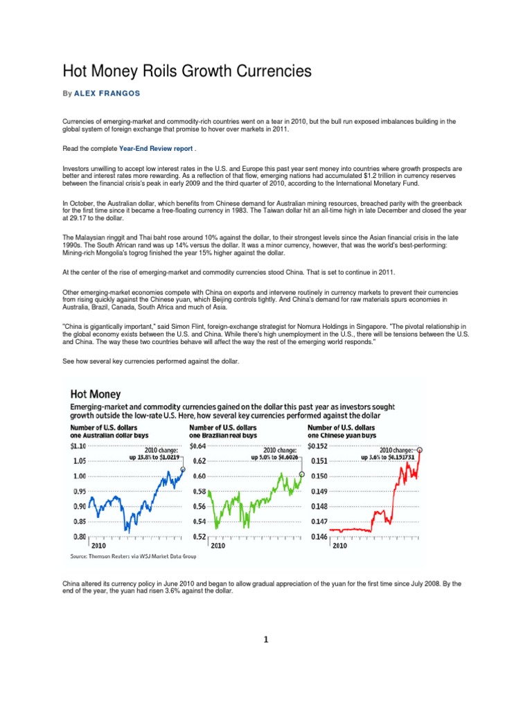 Hot Money Roils Growth Currencies | PDF | Foreign Exchange Reserves ...