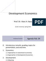 Development Economics: Prof. Dr. Hans H. Bass