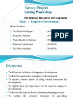 Group Project Training Workshop: BUHRM2601 Human Resource Development