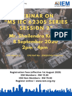 Webinar On "Ms Iec 62305 Series Session 2": Mr. Shailendra Kumar 8 September 2020 2pm - 4pm