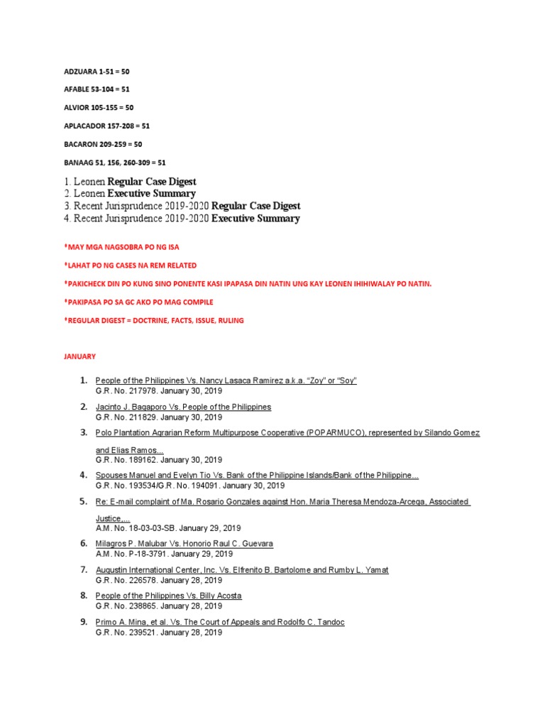 Recent Philippine Jurisprudence Digest | PDF | Philippines | Government