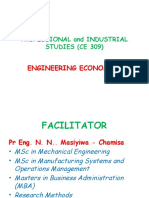 Engineering Economics: Professional and Industrial Studies (Ce 309)