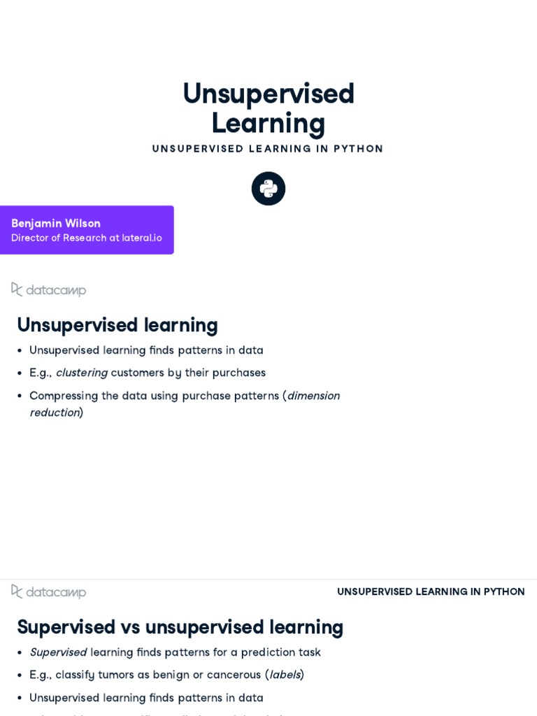 Unsupervised Learning with Python | PDF