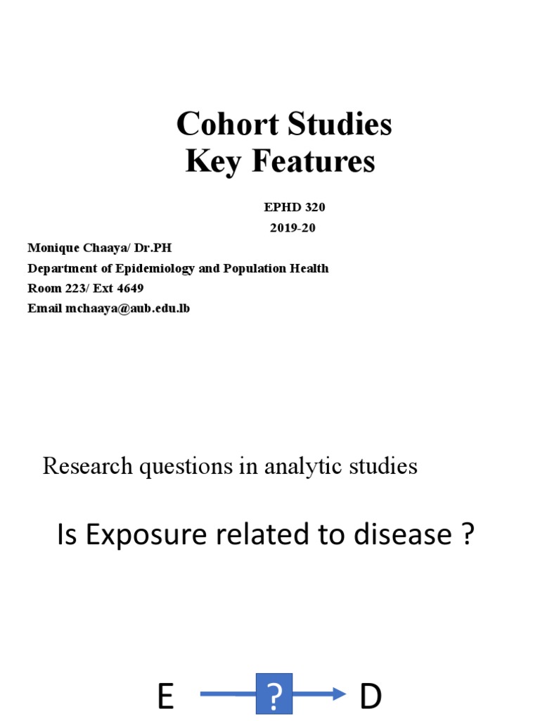 Cohort Studies Key Features PDF Cohort Study Cardiovascular Diseases