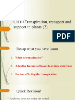 CH10 Transpiration, Transport and Support in Plants