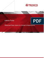 Ultima Forte Required Data Inputs For Alcatel Infrastructure PDF