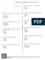 782 - Verb To Be Was Were MCQ Grammar Quiz Test Exercise