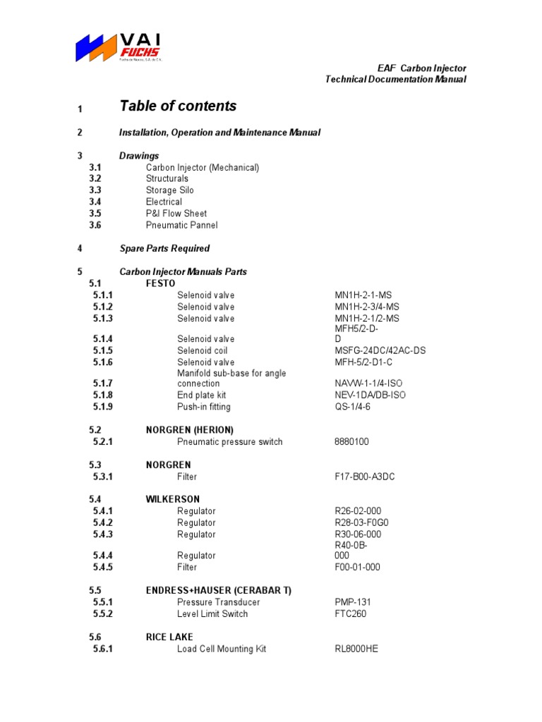 EAF Carbon Injector Guide | PDF | Valve | Switch