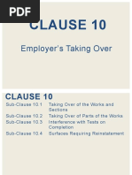 Clause 10: Employer's Taking Over