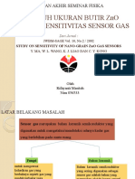 PENGARUH UKURAN BUTIR ZnO TERHADAP SENSITIVITAS SENSOR GAS