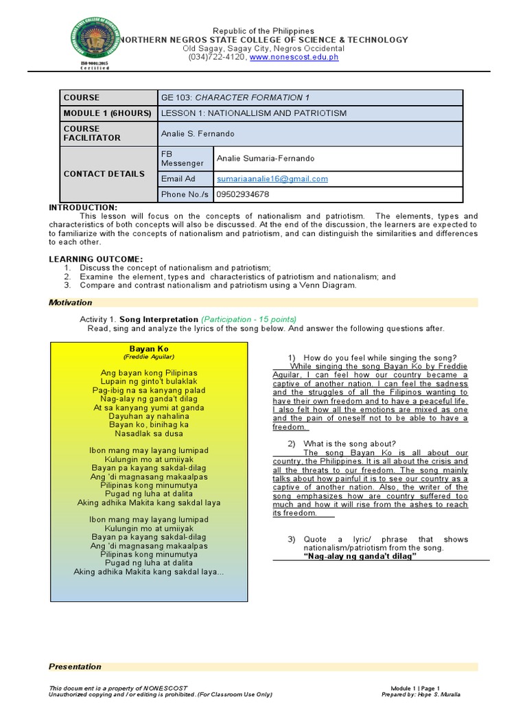 Understanding Nationalism and Patriotism | PDF