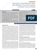 Optimisation of The Method of Stem Cells Mediated Tissue Remodelling in Diabetic Wound Healing