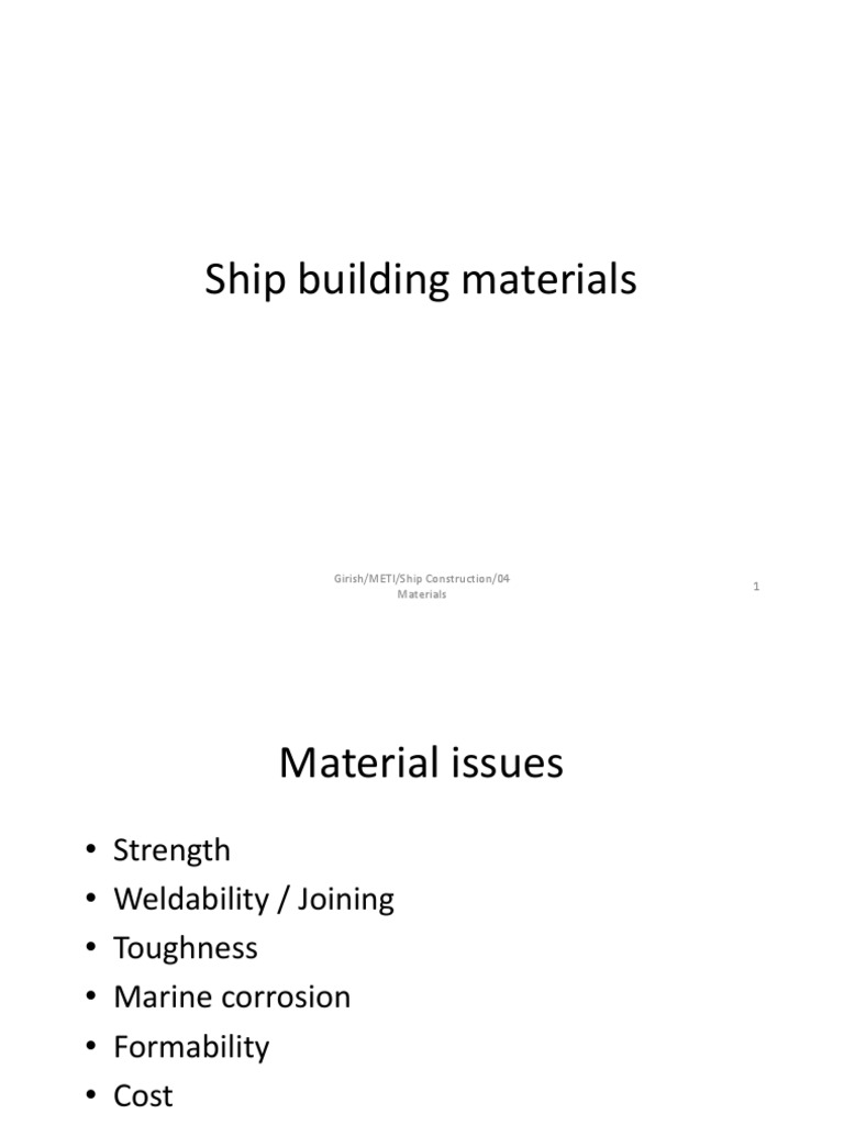 Ship Building Materials PDF Steel Strength Of Materials