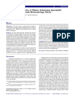 Disease Characteristics of Filipino Ankylosing Spondylitis Patients in Metro Manila Rheumatology Clinics