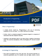 Lecture 1 - Introduction To Programming PDF